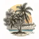 Florida orange tree beach hurricane  tattoo design idea