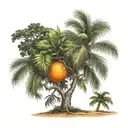Florida orange tree beach hurricane  tattoo design idea