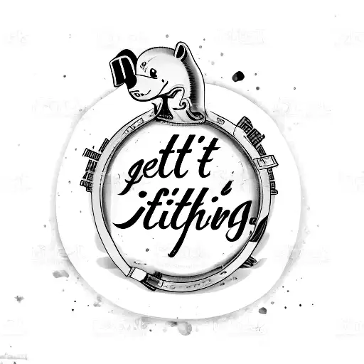 the words 'get rich or die tryin' in a bold font tattoo design idea