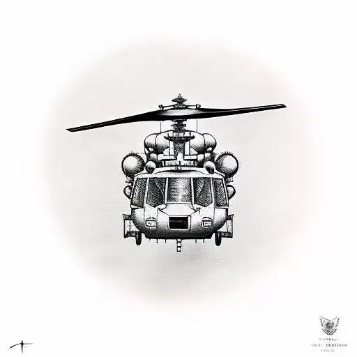 aw101 helicopter  tattoo design idea