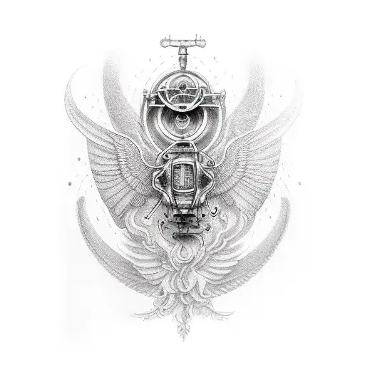 merlin 101 helicopter  tattoo design idea