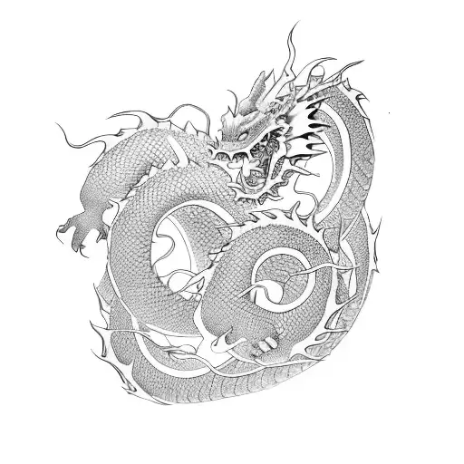 japanese dragon with baby japanese dragon tattoo design idea