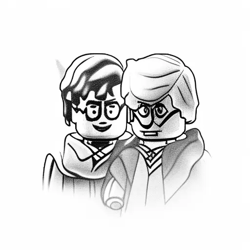 Lego harry potter vs lego darth vaidar tattoo design idea