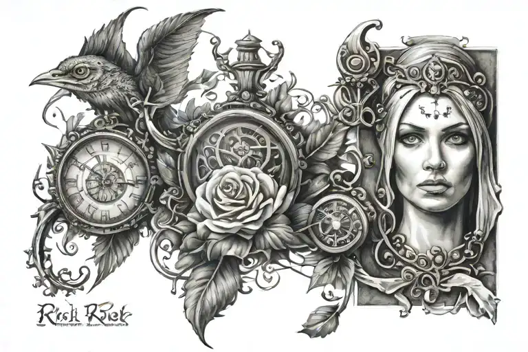 rich risk tattoo design idea