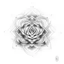 sacred geometry rose tattoo design idea