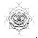 sacred geometry rose tattoo design idea