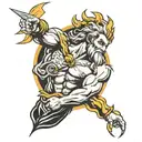 Zeus holding lightning tattoo design idea