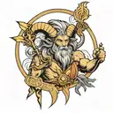 Aries, Helina. Zeus holding a lightning bolt tattoo design idea