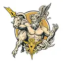 Aries, Helina. Zeus holding a lightning bolt tattoo design idea