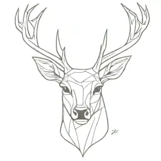 deer head tattoo design idea