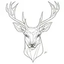 deer head tattoo design idea