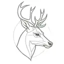 deer head tattoo design idea