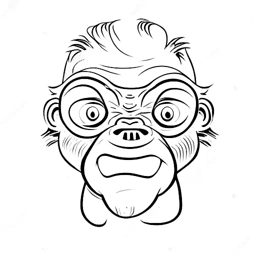 baby orang utan smiling at camera tattoo design idea