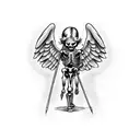 cute angel cupid skeleton tattoo design idea