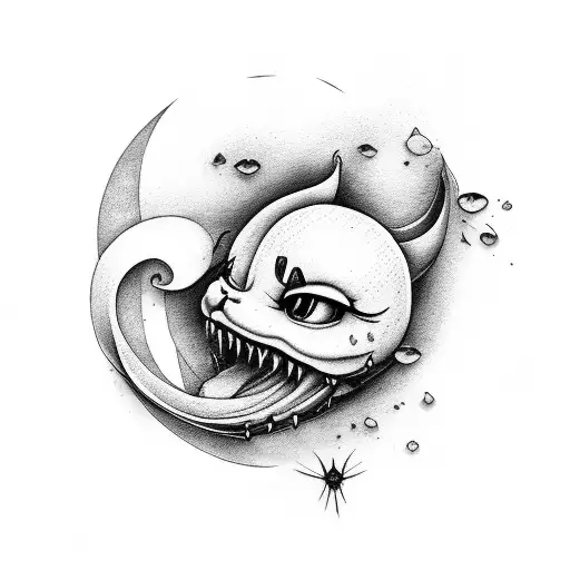 neo traditional peach with bite mark  tattoo design idea