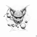 neo traditional biten peach   tattoo design idea