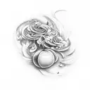 neo traditional biten peach   tattoo design idea