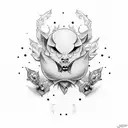 neo traditional biten peach   tattoo design idea