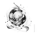 neo traditional biten peach   tattoo design idea