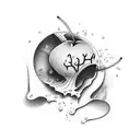 neo traditional biten peach   tattoo design idea