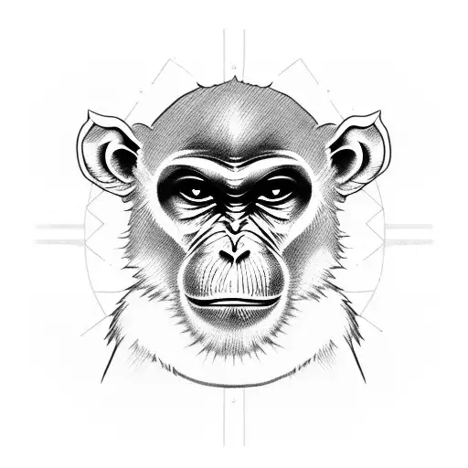 monkey cute tattoo design idea