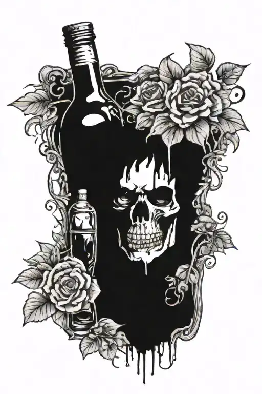 childhood trauma alcohol tattoo design idea