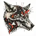 wolf skull tattoo design idea