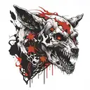 wolf skull tattoo design idea