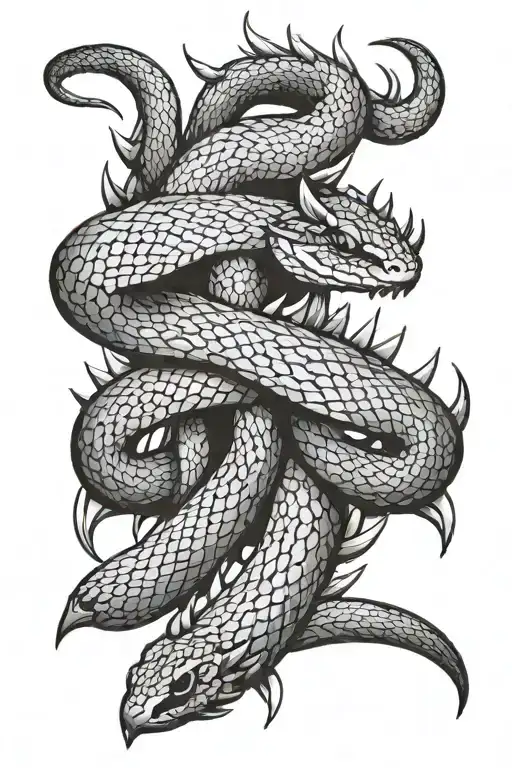 snake with spikes on its back tattoo tattoo design idea