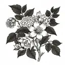 representing birth flowers for March, April, June, July, November, and December tattoo design idea