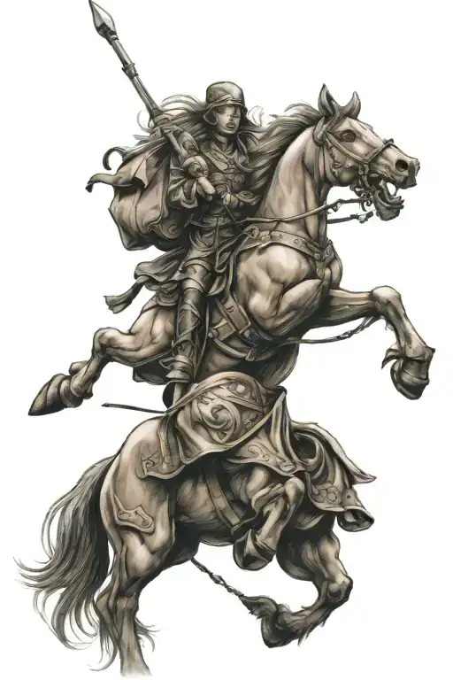 Sagittarius huntress hood ornament   tattoo design idea