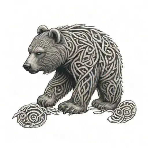 Celtic bear tattoo design idea
