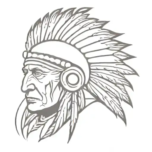 Indian chief tattoo design idea
