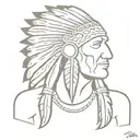 Indian chief facing forward  tattoo design idea