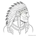 Indian chief facing forward  tattoo design idea