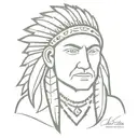 Indian chief facing forward  tattoo design idea