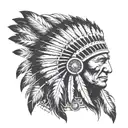 Indian chief looking forward  tattoo design idea