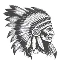 Indian chief looking forward  tattoo design idea