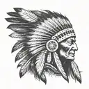 Indian chief looking forward  tattoo design idea