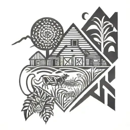 farm  tattoo design idea