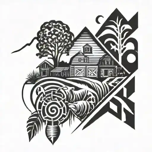 farm  tattoo design idea