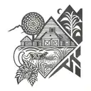 farm  tattoo design idea
