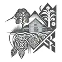 farm  tattoo design idea