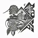 farm  tattoo design idea