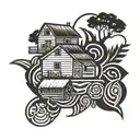 farm  tattoo design idea