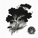 xxxtentacion tree with snake  tattoo design idea