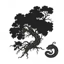 xxxtentacion tree with snake  tattoo design idea
