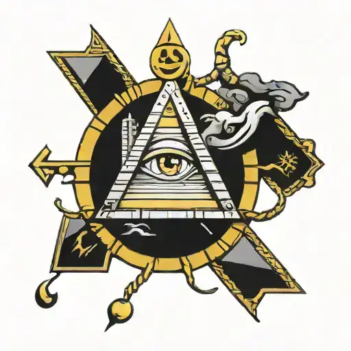 Illuminati yellow brick  tattoo design idea