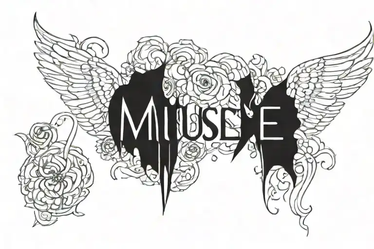 Inscription muse tattoo design idea