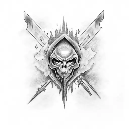 Black metal tattoo design idea